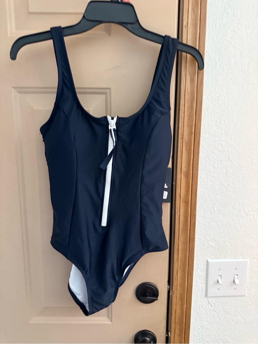 Tommy Hilfiger Navy One-Piece Swimsuit with Front Zip